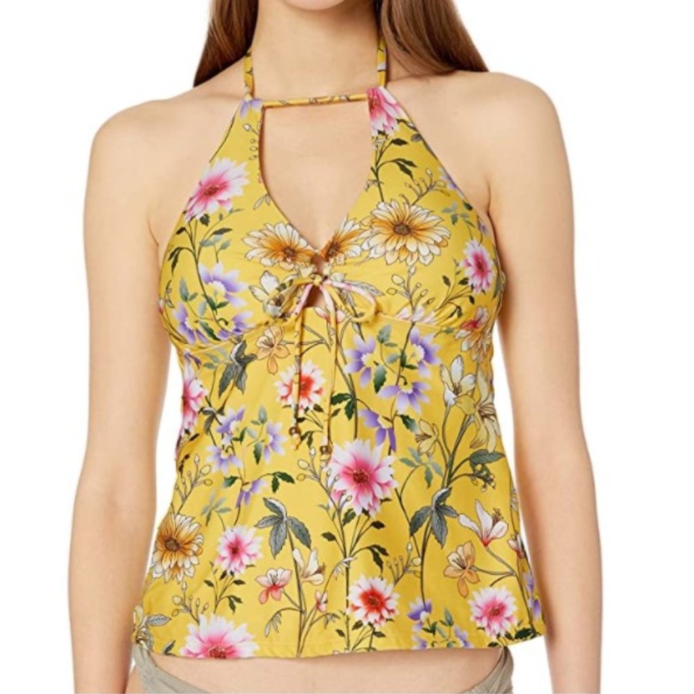 *NEW* Lucky Brand Keyhole Front Tankini - D Cup
